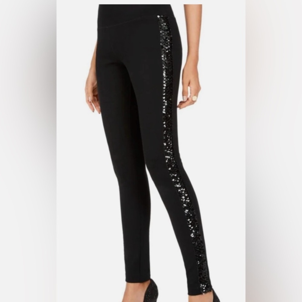 SPANX The Perfect Black Pant with Sequin Trim in size SP-Great condition!